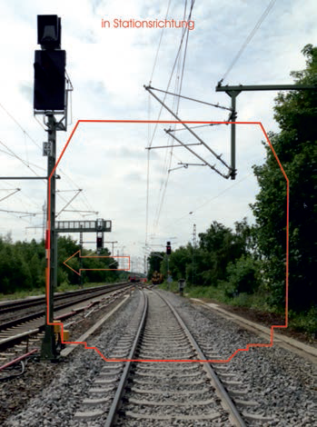 Abb. 7: Hybridbild Foto mit Raum für die Engstellendokumentation