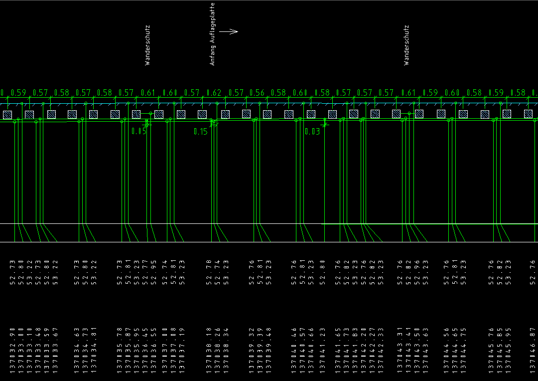 CAD Darstellung der Brückenbalkenkonstruction